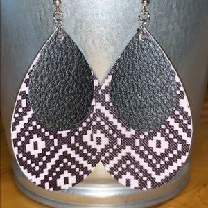 Faux Leather Drop Earrings